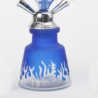 Nouveau Kit Bouteille de Chicha de Luxe en Argent à Double Tuyau avec Narguilé Arabe en Verre Dépoli, Simple ou Double Tuyau, dans sa Boîte
