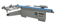 Scie à panneaux verticale pour le découpage du contreplaqué, machine à bois avec table coulissante horizontale, composant moteur 2.2kW, longueur max. 3000mm, biseau 45°
