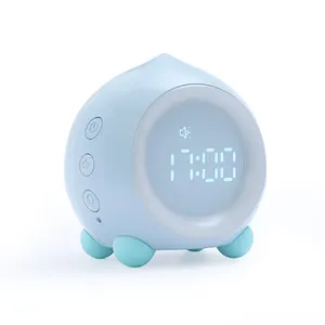 2020新设计的LED智能桃形儿童唤醒闹钟闹钟儿童床头灯背光闹钟