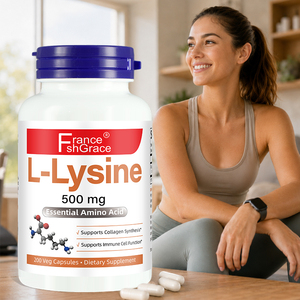 ผู้ผลิตอาหารเสริม OEM Shecome L-Lysine สารสกัดจากพืช ช่วยเสริมสร้างการสร้างคอลลาเจน สำหรับผู้ชายและผู้หญิง 200 แคปซูล L-Lysine - Product Image 5