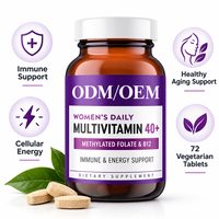 Comprimés multivitaminés pour femmes 40 ans et plus OEM ODM, folate méthylé B12, énergie, bien-être immunitaire, complément quotidien, marque privée, vente en gros