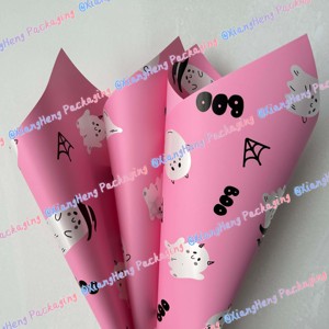 Yiwu Xiangheng Halloween <strong>Flower</strong> Wrapping <strong>Paper</strong> <strong>Small</strong> Ghost Cute Design Bouquet Wrapping <strong>Paper</strong> Florist Supplies - Product Image 5
