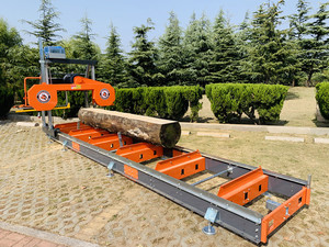 Scierie à bande portable certifiée CE de 36 pouces, moteur à essence de 27 CV, <span class=keywords><strong>machine</strong></span> à <span class=keywords><strong>bois</strong></span> horizontale avec remorque pour utilisation agricole - Product Image 1