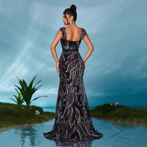 Vestido de Dama de Honor Elegante Europeo-Americano con Lentejuelas, Largo hasta el Suelo, de Secado Rápido, con Escote <span class=keywords><strong>Corazón</strong></span>, para Eventos Transfronterizos y de Agradecimiento - Product Image 4