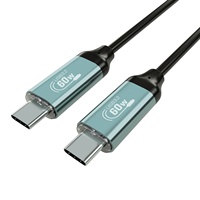 Coque en alliage d'aluminium 8m usb c vers usb c câble à fibre optique 10Gbps 60W
