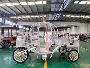 Nouvelle Conception - <span class=keywords><strong>Voiture</strong></span> de Tourisme Royale à 4 Roues - Carrosse Princesse Classique Cendrillon - Carrosse Électrique en Acier à Batterie - Product Image 3