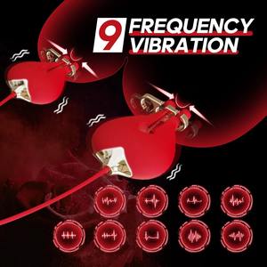 Juguete sexual SM en forma de Rosa 2 en 1, masajeador con Clip para el pecho y tapón bucal, vibrador de bola, pinzas para pezones para mujeres - Product Image 6