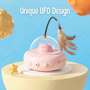 Juguete interactivo UFO Smart <span class=keywords><strong>Cat</strong></span> Laser Juguete automático Moving <span class=keywords><strong>Cat</strong></span> Teaser <span class=keywords><strong>Toy</strong></span> con pluma - Product Image 2