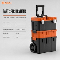Boîte à outils mobile empilable Airaj avec roulettes, étui rigide en plastique étanche, personnalisable OEM/ODM