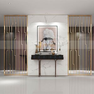 LL74 - Biombo de Acero Inoxidable de Lujo, Separador de Ambientes Impermeable para Sala de Estar, Precio de Fábrica en Oferta - Product Image 4