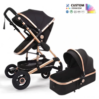 Vente en gros de poussettes multifonctionnelles personnalisées pour bébé, 2 en 1, siège auto, certifiées EN1888, pliables, pour nouveau-nés