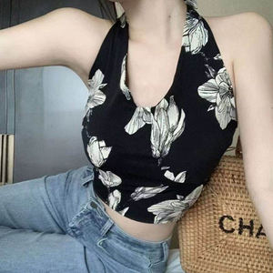 Top Corto Deportivo de Yoga con Tirantes Colgantes y Espalda Descubierta, Ajustado, con Estampado Personalizado para Mujer - Product Image 4