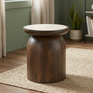 Modern Luxury Round Side <b>Table</b> Marble Wood Eco-Friendly Bedroom Furniture for Apartment Living Room Hotel Dining Home Office - Product Image 3
