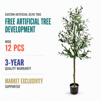 Arbre d'olivier artificiel réaliste, plante verte en pot, feuillage naturel, décoration intérieure commerciale, projet OEM personnalisé