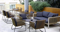 Nouveau design de fauteuil d'extérieur en aluminium avec corde tressée, ensemble de canapé de patio extérieur