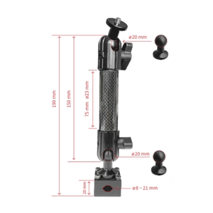 Support de tablette pour appuie-tête de voiture en fibre de carbone pour siège arrière, iPad, téléphone, caméra, CCTV, robuste, réglable à 360° - Product Image 3