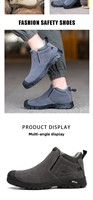 Bottes de travail de sécurité isolées en cuir microfibre unisexe WANZHUO avec embout en acier, protection contre les risques électriques, pour soudeurs, hiver
