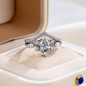 Bague pour femme MSR-2120 en or 14 carats, style ancien, avec diamant <span class=keywords><strong>marquise</strong></span> de 1,5 carat cultivé en laboratoire, personnalisable - Product Image 1