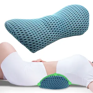 Almohada Lumbar ergonómica de espuma viscoelástica en forma de C, almohada de soporte Lumbar transpirable para aliviar el dolor de espalda