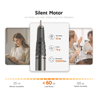 Machine à ongles professionnelle portable 75W 35000RPM en métal en forme de flamme, lime électrique pour manucure, élimination rapide du gel, jeu de forets offerts, usage en salon