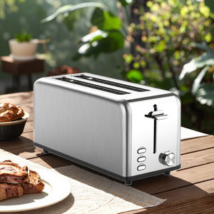 <span class=keywords><strong>Tostadora</strong></span> moderna de 4 rebanadas con <span class=keywords><strong>ranura</strong></span> extra <span class=keywords><strong>ancha</strong></span> para bagels <span class=keywords><strong>y</strong></span> pan grueso Modelo básico para uso doméstico Proveedor OEM - Product Image 2