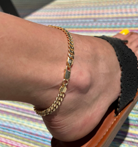 चंकी न्यूनतम सरल डिजाइन दैनिक गहने 18k ठोस सोने की प्लेटेड क्यूबन चेन - Product Image 5