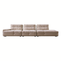 Sofá Cama Seccional Cuadrado Minimalista Moderno de Dos Plazas, Reclinable, Desmontable, Lavable, de Tela Chenille, Textura Suave y Densa, para Villa
