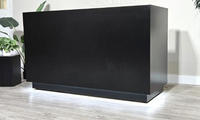 Comptoir de réception modulaire personnalisé noir mat de haute qualité pour exposition, magasin ou entreprise