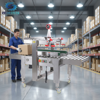 Machine électrique mobile automatique en acier inoxydable pour l'encollage de rubans et la fermeture de cartons, pour l'emballage de boissons et de vêtements, faible niveau sonore