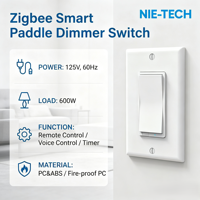 Variateur intelligent Zigbee 3.0 US pour interrupteur mural, certifié ETL FCC, contrôle vocal Alexa Google Assistant, Smart Life, portée 80 pieds