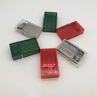 Briquet à rabat en acrylique Transparent haut de gamme logo personnalisé briquet coupe-vent au kérosène