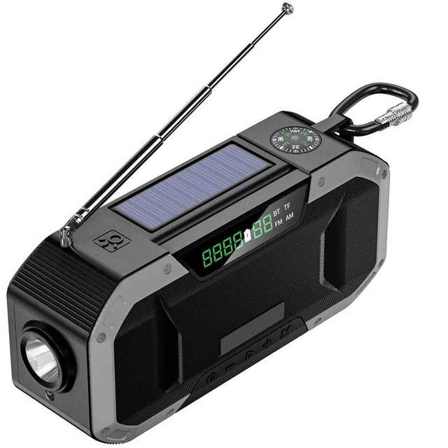 Rechargeable 5000Mah Battery AM FM NOAA Multi-purpose Hand Crank Solar Emergency Radio with Flashlight
