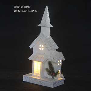 Maison <span class=keywords><strong>de</strong></span> Noël <span class=keywords><strong>en</strong></span> <span class=keywords><strong>bois</strong></span> avec lumières LED, décor <span class=keywords><strong>de</strong></span> village pré-éclairé pour exposition <span class=keywords><strong>de</strong></span> Noël - Product Image 6