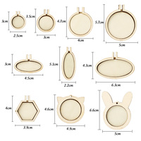 Petit anneau cerceaux de broderie Mini cerceau de point de croix en bois Mini cerceaux en bois ovales ronds pour cadre artisanat et suspension