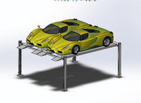 Système d'abri de voiture en acier extérieur hydraulique Double large ascenseur de stationnement de voiture 4 palan empileur de véhicule pour le stockage de véhicule
