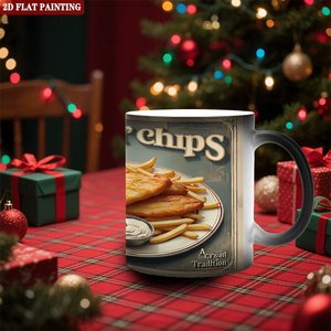 Frosted Black <b>Ceramic</b> 11oz Color Changing Magic Mug Heat Sensitive Daily Use Standard Size <b>Cup</b> - Product Image 2