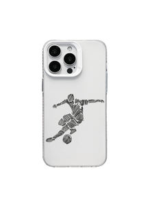 <span class=keywords><strong>Coque</strong></span> de protection antichoc <span class=keywords><strong>transparente</strong></span> pour iPhone <span class=keywords><strong>avec</strong></span> motif de joueur de football en train de frapper, compatible <span class=keywords><strong>avec</strong></span> les modèles 17/16/15/14/13 ProMax - Product Image 1