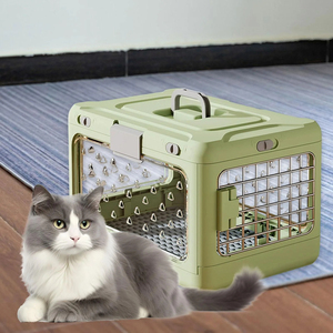 Transporteur pliable pour animaux de compagnie à <span class=keywords><strong>prix</strong></span> d'usine | Caisse de voyage portable en plastique pour chat et petit chien avec design respirant et système de verrouillage double - Product Image 2