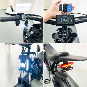 จักรยานไฟฟ้า OEM ขายส่ง แบตเตอรี่ลิเธียม 52V25Ah ระบบกันสะเทือนเต็มรูปแบบ เกียร์ 7 สปีด เบรกดิสก์ไฮดรอลิก จักรยานเสือภูเขาไฟฟ้า สำหรับเดินทางในเมือง - Product Image 3