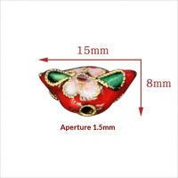Perle d'espacement traditionnelle en filigrane cloisonné argenté-bleu, résistante à haute température, pour accessoire de bijouterie DIY, Bleu Jingtai, 15*8, petit lingot