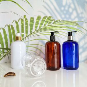 Rỗng hổ phách màu xanh lá cây 500ml nhựa PET dầu gội sữa tắm Lotion bơm chai cho dầu gội đầu và điều hòa chai tóc - Product Image 5