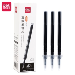 Deli Direct Liquid <b>Pen</b> Refill 0.5Mm Black Bullet Tip Push Button Office School Use - Product Image 1