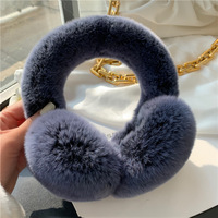 Cache-oreilles d'hiver en fourrure de lapin Rex fantaisie pour filles, vente en gros, cache-oreilles en vraie fourrure de lapin Rex, chauds, pliables, pour femmes