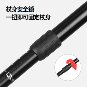 Aluminum Alloy Telescopic Trekking Pole 3 Section Lightweight Hiking <b>Stick</b> Rubber Tip Outdoor <b>Walking</b> <b>Stick</b> - Product Image 3