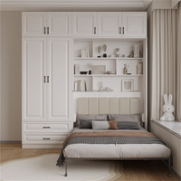 Love Zone - Cama Plegable Moderna Blanca de Alta Calidad y Económica, Armario de Pared Completo, Ideal para Apartamentos Pequeños y Hoteles, 3-5 Personas