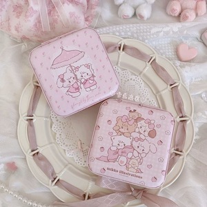 High-end Square Cartoon Anime Nylon Rectangle Zipper Closure Jewel Case Leather Travel <b>Ring</b> Earring <b>Storage</b> Box for Earring <b>Ring</b> - Product Image 4