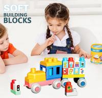30 pièces Ensembles de blocs de construction éducatifs STEAM, grands, souples, écologiques, en plastique TPE stérilisable, pour le bricolage, modèles de train, animaux et nature, EN71