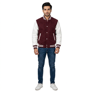 Veste universitaire authentique en mélange de laine, manches en cuir, boutons durables, parfaite pour l'esprit d'équipe et la mode quotidienne - Product Image 1