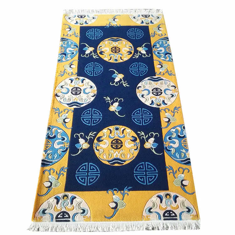 Best quality Tibetan Wilton 100% wool rugs mat made in China custom made colorful carpets