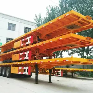 Çin tedarikçisi tri-aks 40-80Tons 40ft kargo konteyneri düz dorse yarı römork